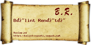 Bálint Renátó névjegykártya